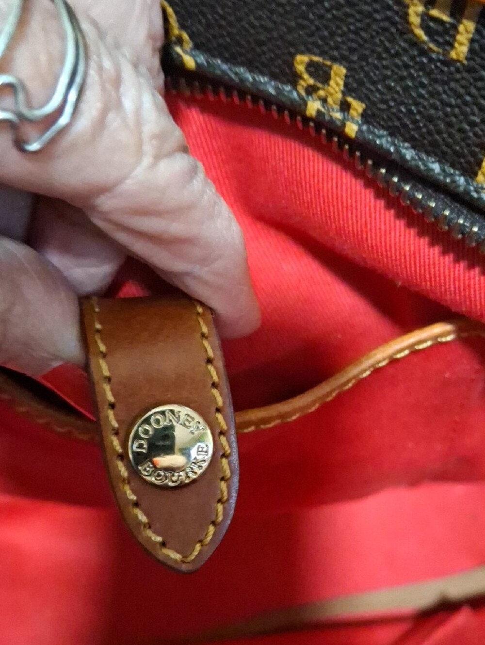 Dooney & Bourke Brown and Tan Logo Tote - Picture 8 of 12